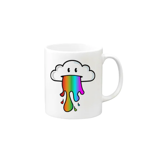 かわいい雲が虹を架ける マグカップ