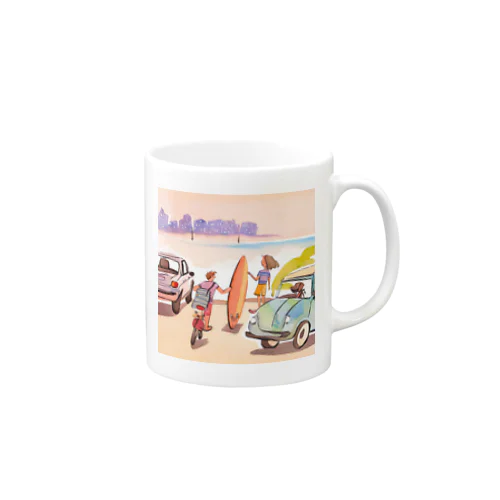 海辺のサーファーたち Mug