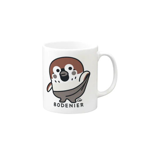 履いてる？ 80DENIER タイツを履いたスズメ　大きめ Mug