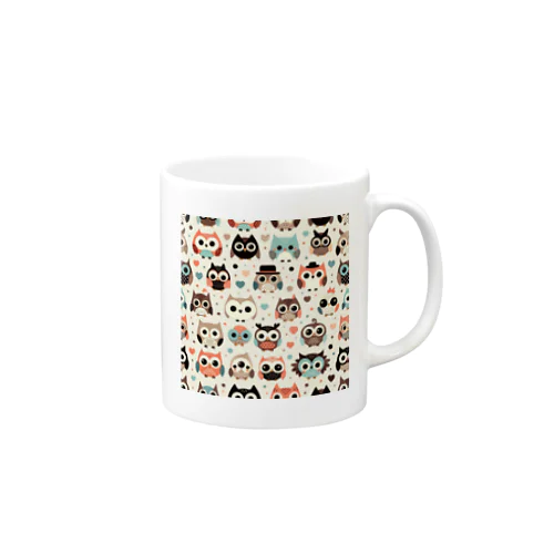 フクロウドット柄 Mug