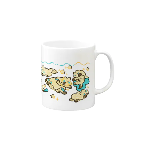 タオルケットおばけくんと猫 Mug