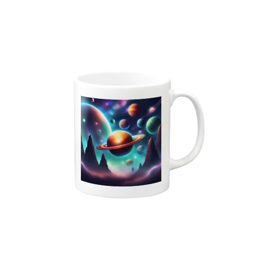 宇宙に浮かぶ惑星 Mug