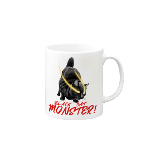 黒猫モンスター Mug