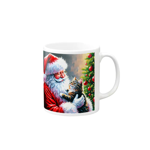 Santa and a Cat Mug