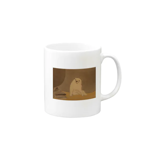 むかしの絵の犬 マグカップ