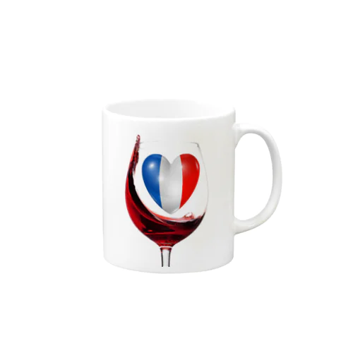 国旗とグラス：フランス（雑貨・小物） マグカップ