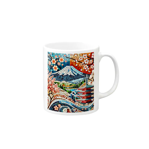 日本の伝統と美しさを象徴するモザイクアート Mug