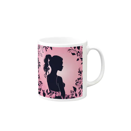 かわいい女の子の影絵 Mug