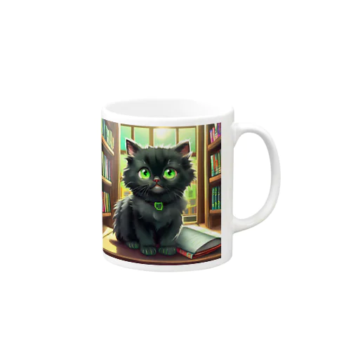 図書室の黒猫01 Mug