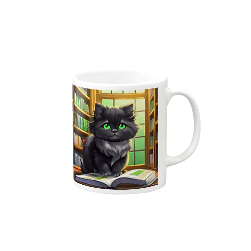 図書室の黒猫02 Mug