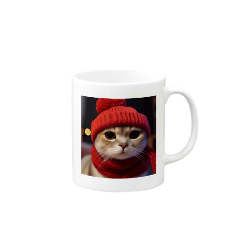 雪の日の猫 Mug