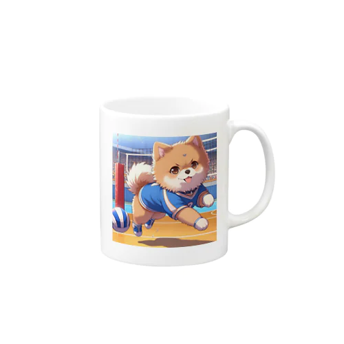 バレーボールに目覚めたポメちゃん Mug