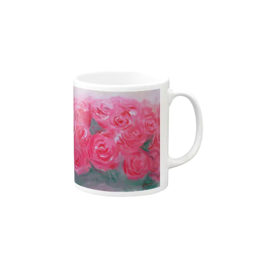 油彩画・バラの花束 Mug