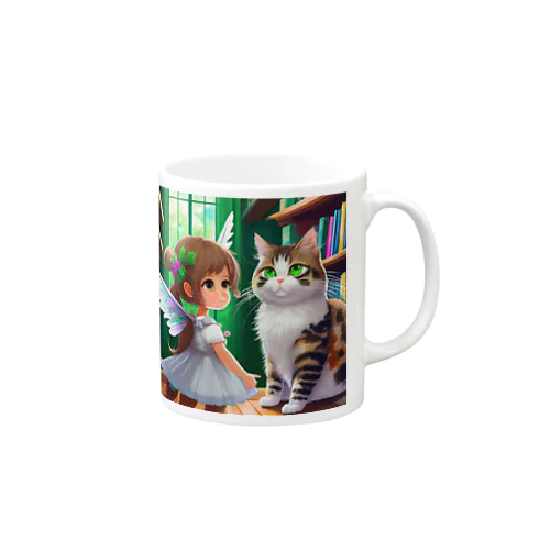 図書室の番猫と妖精 Mug