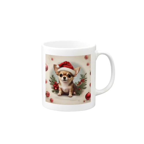 チワワがクリスマスの雰囲気を盛り上げる🎅🎄 マグカップ