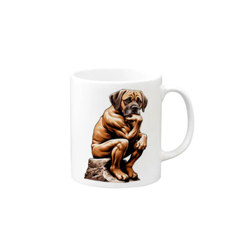 【Thinks】考える犬 Thinking Dog Mug