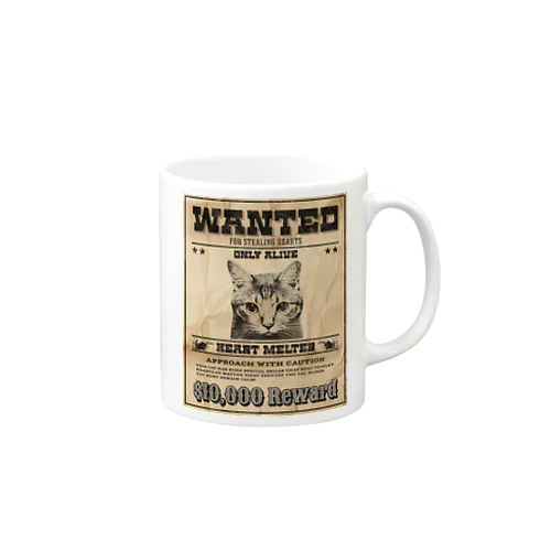 WANTED ハート泥棒（舌をだす猫） Mug