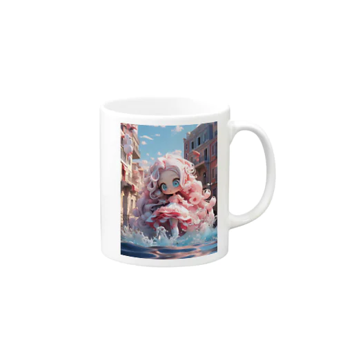 水たまりとピンクガール Mug