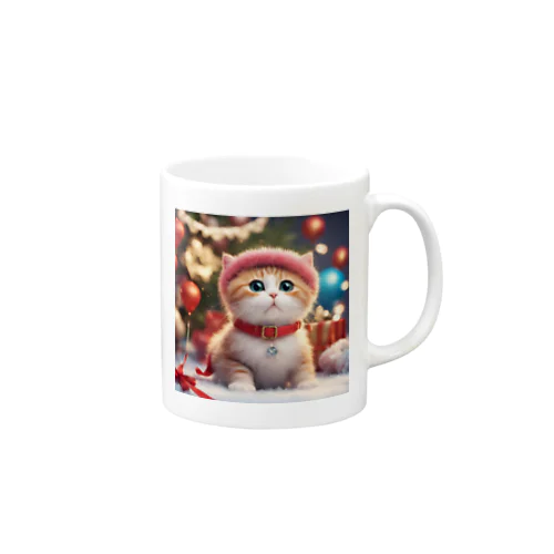 正月を過ごすキュートな猫 Mug