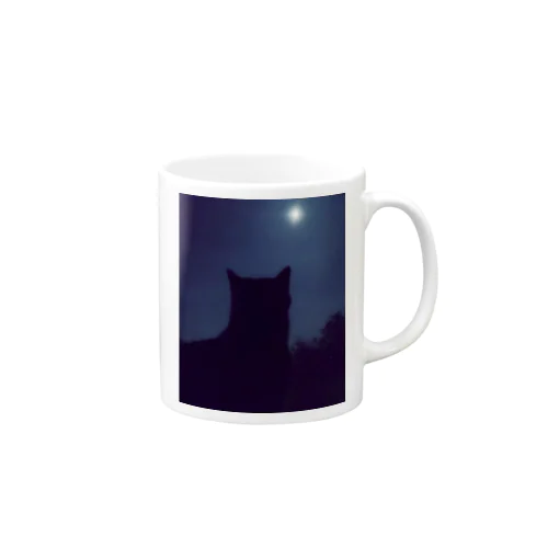 猫と月。 マグカップ