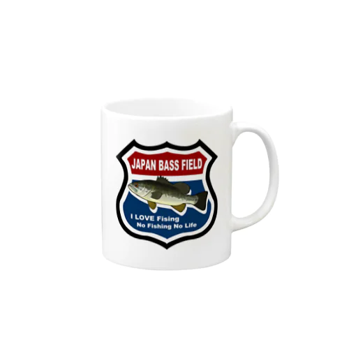 Japan Bass Field バス釣り大好き ロードサイン風 Mug