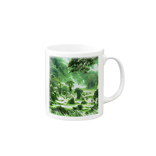 豊かな緑の風景 マグカップ