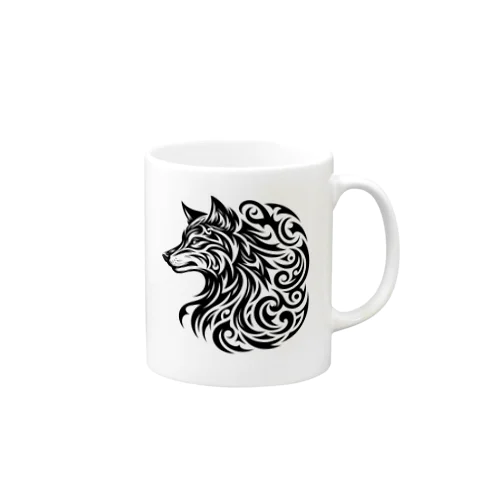 Wolf  ✖️  Tribal  「Face」 Mug