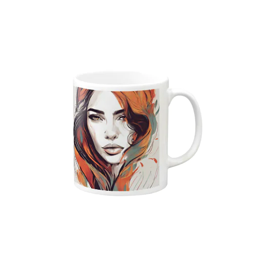 正面を向くどこか悲しげな女性 Mug