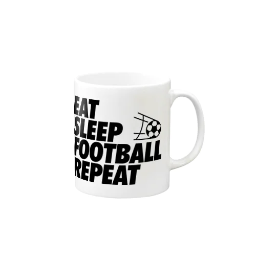 EAT SLEEP FOOTBALL REPEAT マグカップ