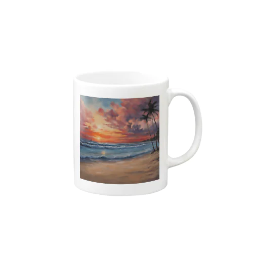 夕日の海辺 Mug