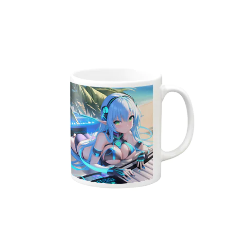 エルフのサイバーピアニストの夏休み Mug