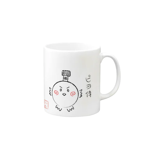 滲み絵ピヨ侍 Mug