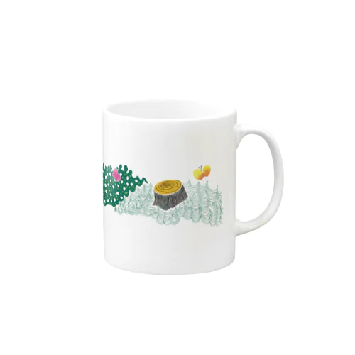 切り株とちょうちょう Mug