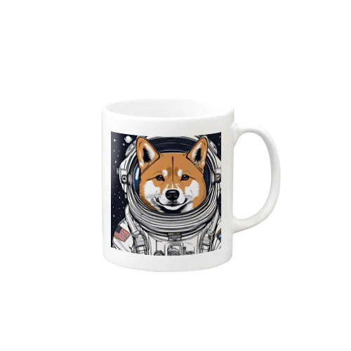 柴犬宇宙へ行く Mug