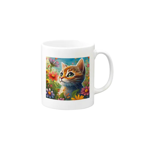 可愛い猫キラキラ マグカップ