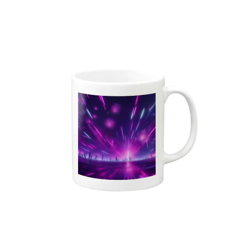 常に花火が打ち上げられている花火宇宙 Mug