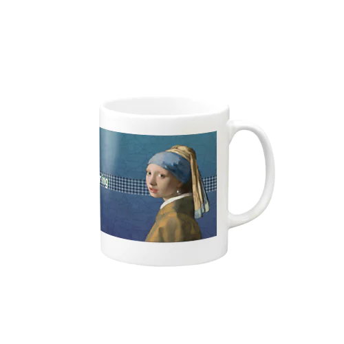 真珠の耳飾りの少女のマグカップ・タンブラー　（ 青いターバンの女） Mug