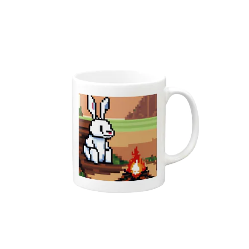 焚火をしているウサギ Mug