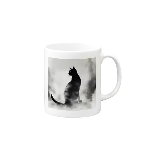 謎めいたモノクロねこ Mug