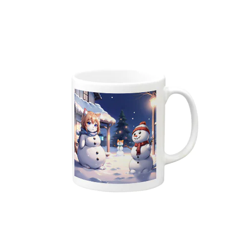 するめ猫雪だるまグッズ Mug