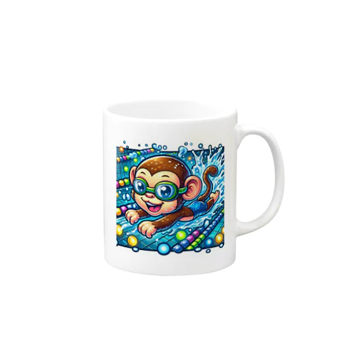 Swimming monkey マグカップ