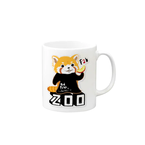 レッサーパンダ 0625 ZOOロゴ りんご大好き柄 Mug