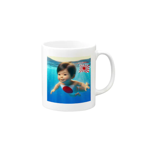 遊泳する赤ちゃん日本代表 マグカップ