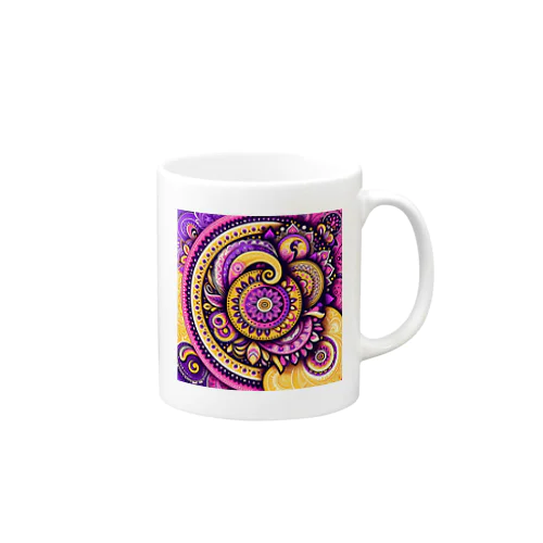 紫ベースのインド柄 Mug