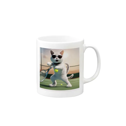 サングラステニスをやる気でいるサングラス姿の猫 Mug