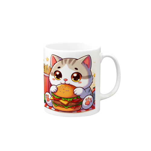 ハンバーガー猫☆ マグカップ