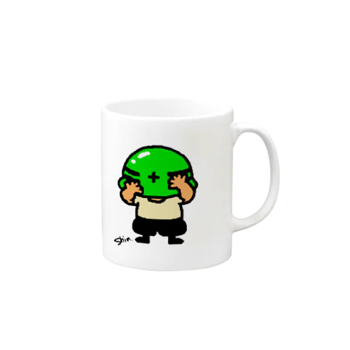 へるめっとおじさん・緑 Mug