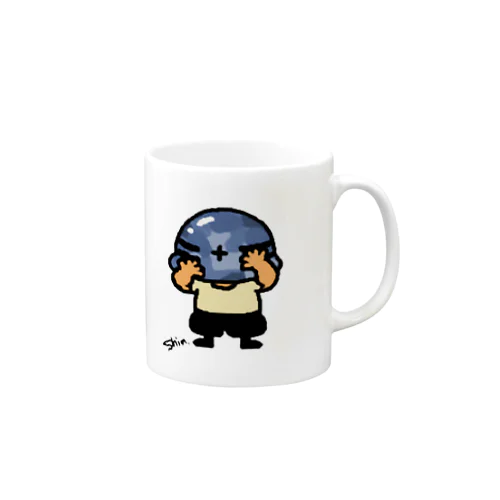 へるめっとおじさん　迷彩・青 Mug