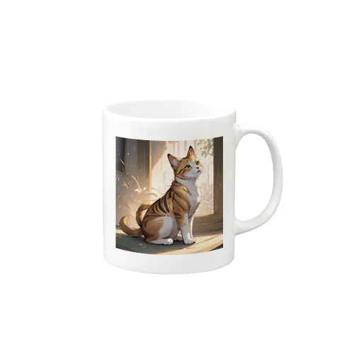 金運招きネコ（CGイラスト） Mug