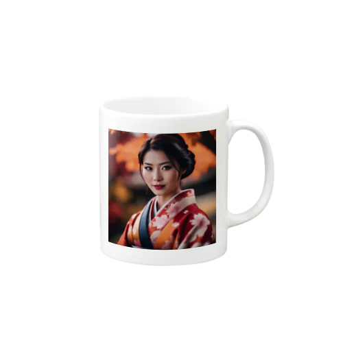 【秋田の美しさを纏う凛とした着物姿】 Mug